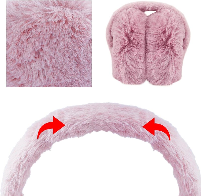 Duxesuk 1 Pcs Headband Winter, Ear Muffs for Women & Men, Foldable Fluffy Earmuffs with Headband, Headband Winter - Image 3